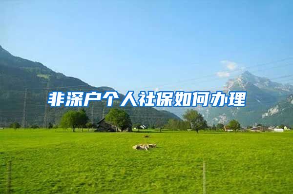 非深户个人社保如何办理