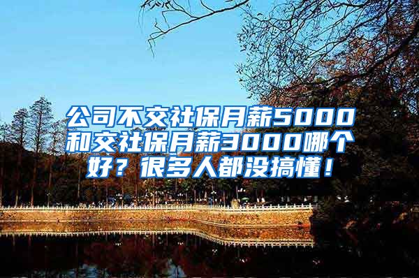 公司不交社保月薪5000和交社保月薪3000哪个好？很多人都没搞懂！