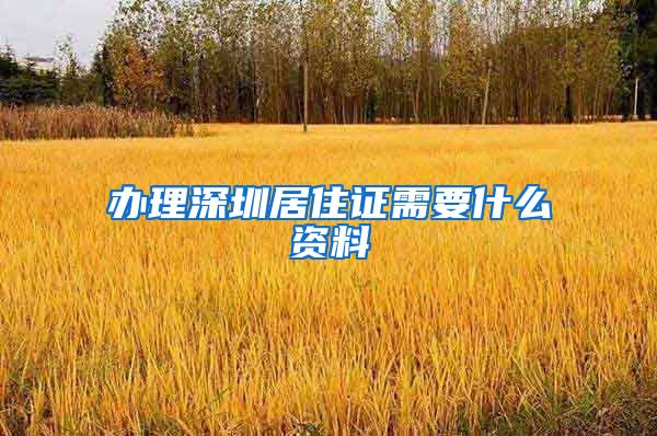 办理深圳居住证需要什么资料