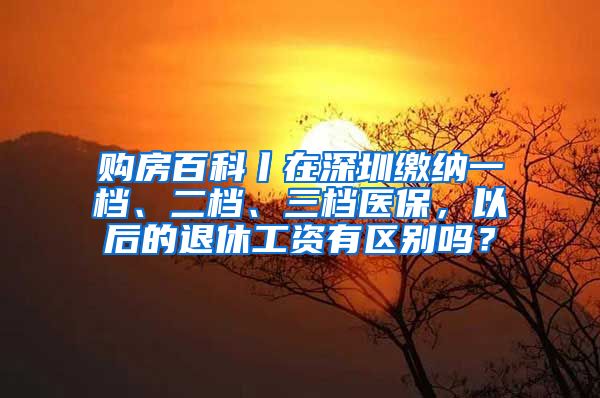 购房百科丨在深圳缴纳一档、二档、三档医保，以后的退休工资有区别吗？