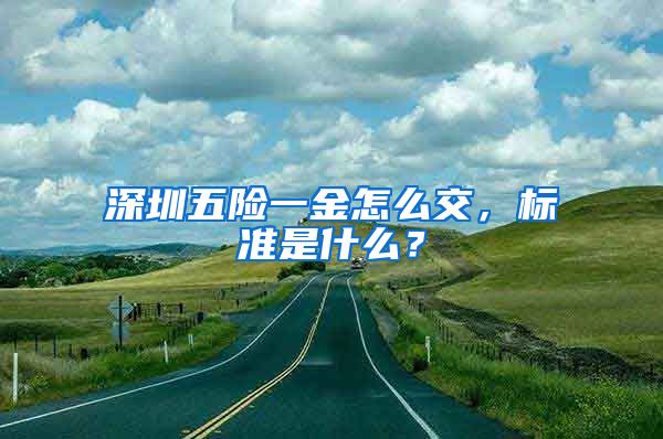 深圳五险一金怎么交，标准是什么？