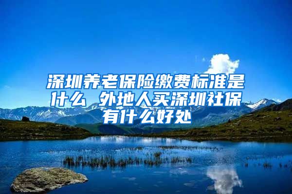 深圳养老保险缴费标准是什么 外地人买深圳社保有什么好处