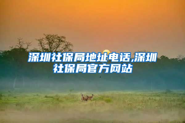 深圳社保局地址电话,深圳社保局官方网站