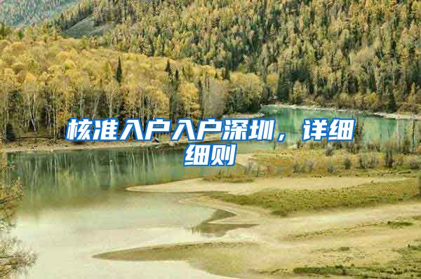 核准入户入户深圳，详细细则