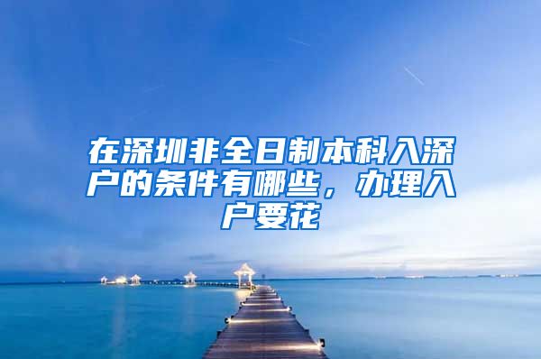 在深圳非全日制本科入深户的条件有哪些，办理入户要花