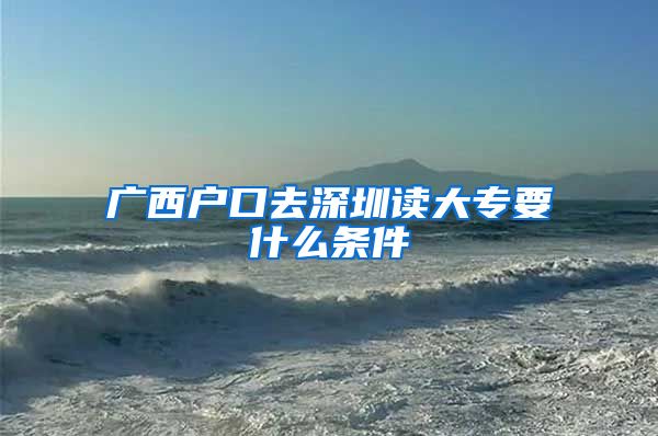 广西户口去深圳读大专要什么条件