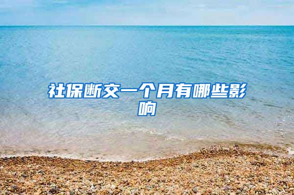 社保断交一个月有哪些影响