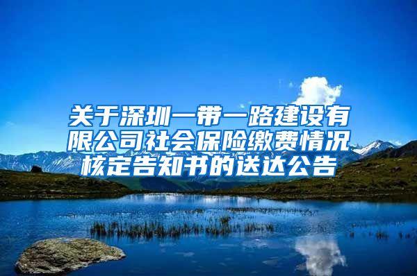 关于深圳一带一路建设有限公司社会保险缴费情况核定告知书的送达公告