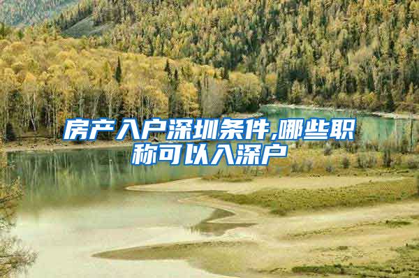 房产入户深圳条件,哪些职称可以入深户