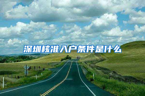 深圳核准入户条件是什么