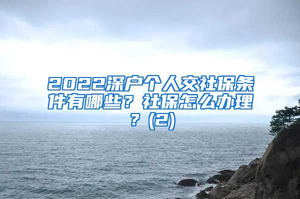 2022深户个人交社保条件有哪些？社保怎么办理？(2)