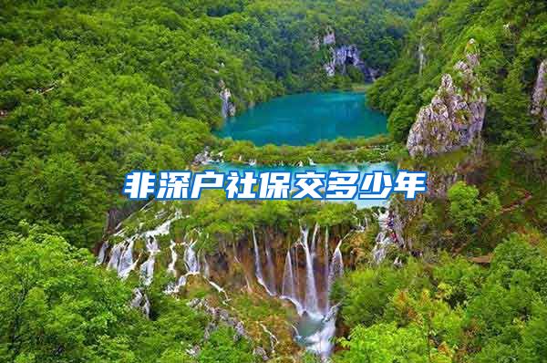 非深户社保交多少年