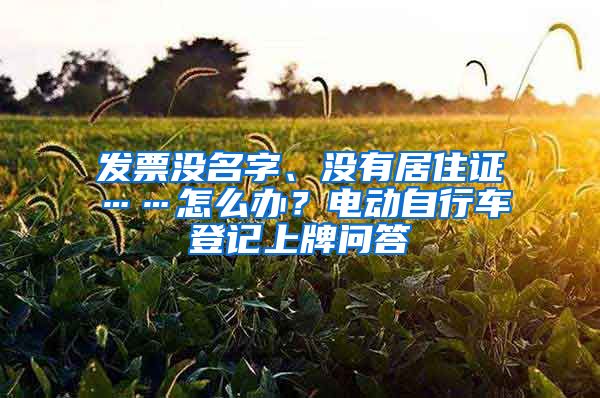 发票没名字、没有居住证……怎么办？电动自行车登记上牌问答