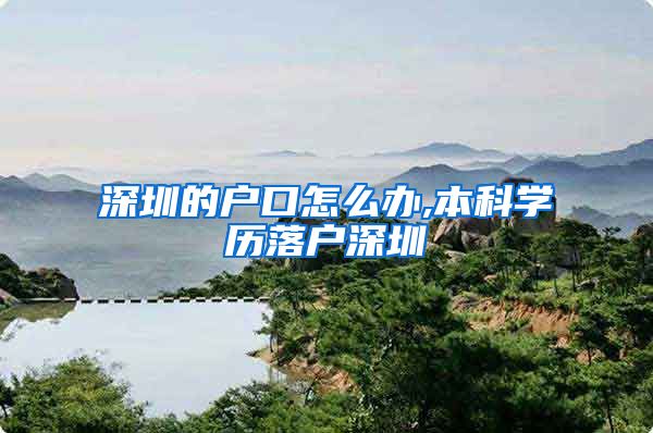 深圳的户口怎么办,本科学历落户深圳