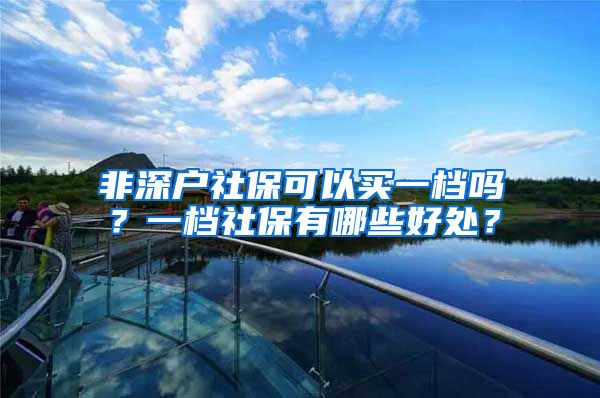 非深户社保可以买一档吗？一档社保有哪些好处？