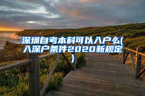 深圳自考本科可以入户么(入深户条件2020新规定)