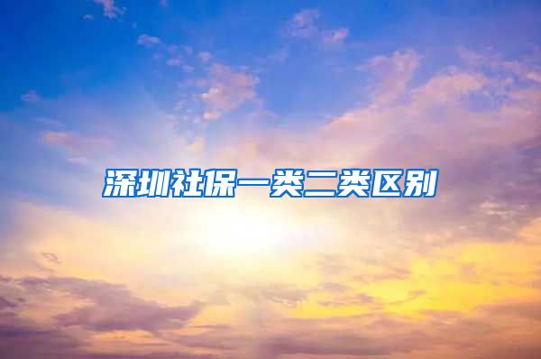深圳社保一类二类区别