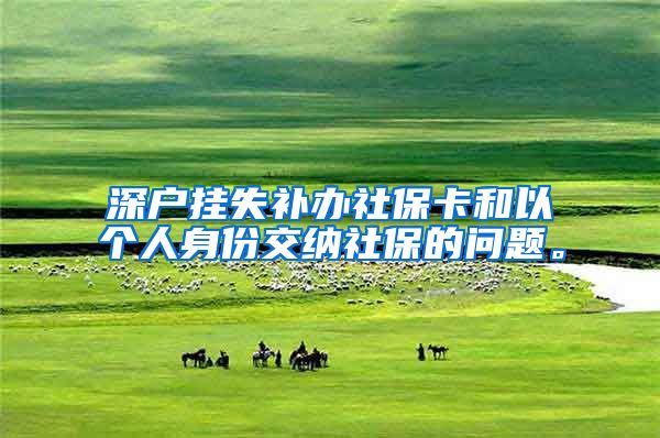 深户挂失补办社保卡和以个人身份交纳社保的问题。
