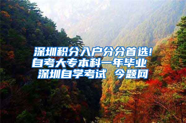 深圳积分入户分分首选!自考大专本科一年毕业 深圳自学考试 今题网