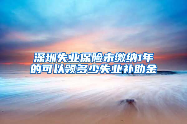 深圳失业保险未缴纳1年的可以领多少失业补助金