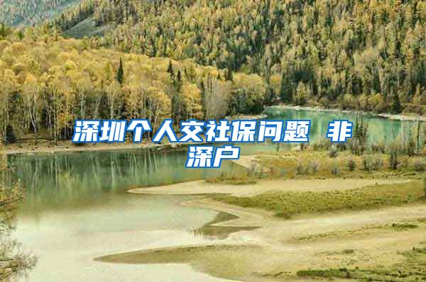 深圳个人交社保问题 非深户