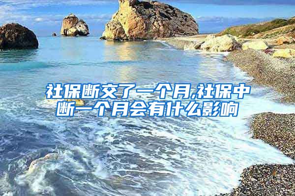 社保断交了一个月,社保中断一个月会有什么影响