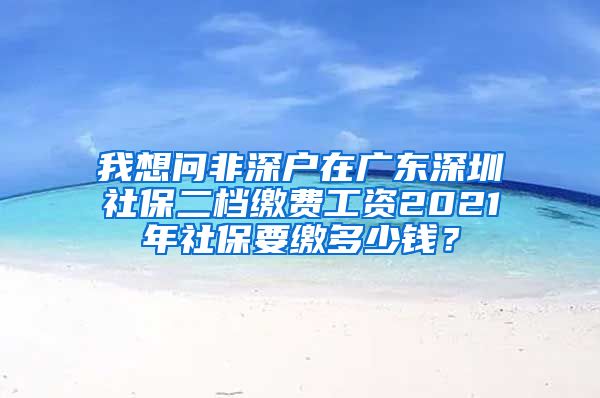 我想问非深户在广东深圳社保二档缴费工资2021年社保要缴多少钱？