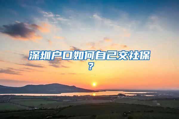 深圳户口如何自己交社保？