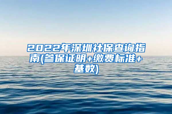 2022年深圳社保查询指南(参保证明+缴费标准+基数)