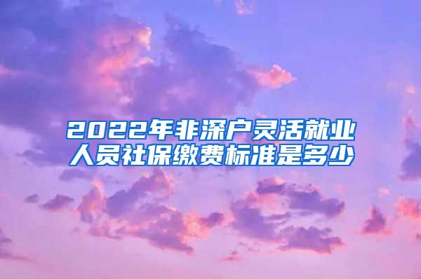 2022年非深户灵活就业人员社保缴费标准是多少