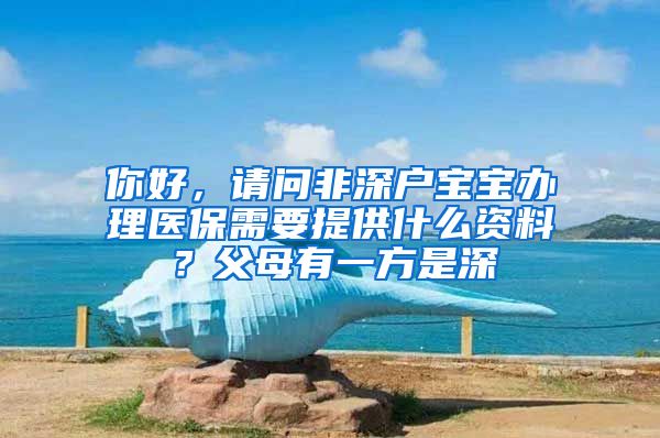 你好，请问非深户宝宝办理医保需要提供什么资料？父母有一方是深