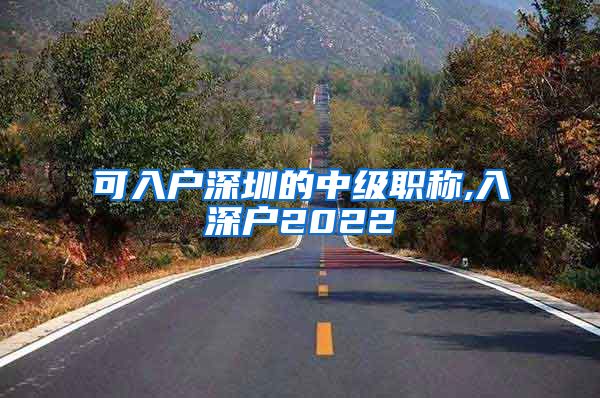 可入户深圳的中级职称,入深户2022