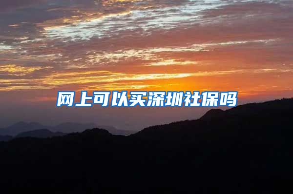 网上可以买深圳社保吗