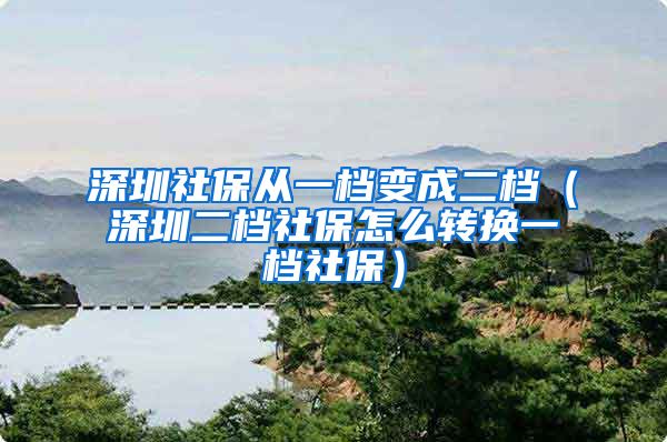 深圳社保从一档变成二档（深圳二档社保怎么转换一档社保）