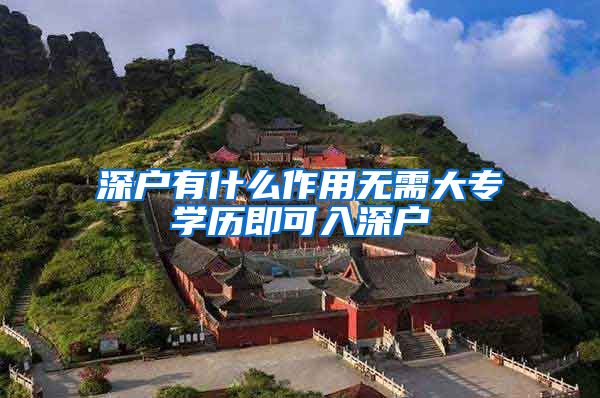 深户有什么作用无需大专学历即可入深户