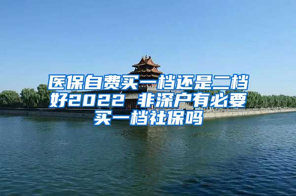 医保自费买一档还是二档好2022 非深户有必要买一档社保吗
