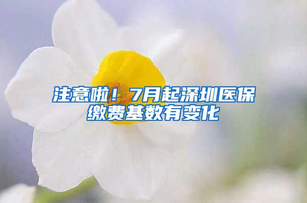 注意啦！7月起深圳医保缴费基数有变化