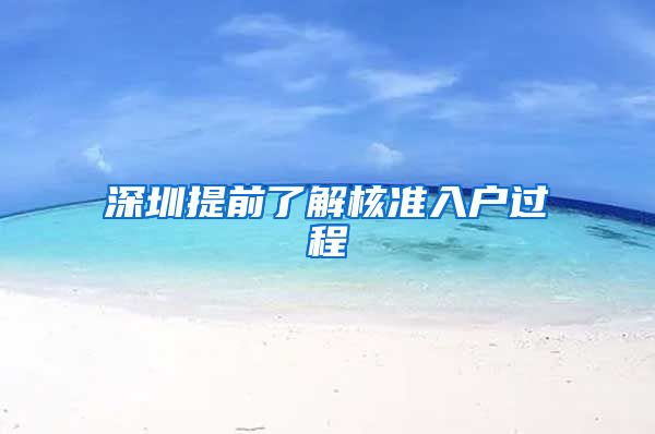 深圳提前了解核准入户过程
