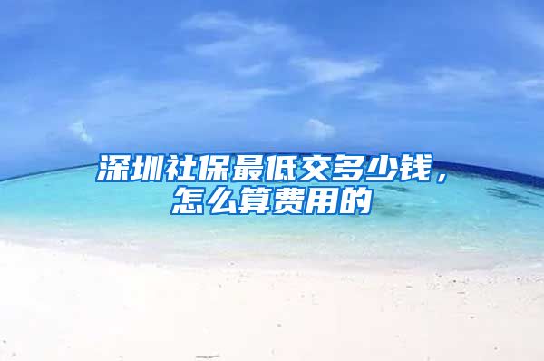 深圳社保最低交多少钱，怎么算费用的