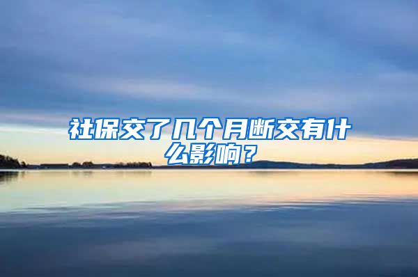 社保交了几个月断交有什么影响？