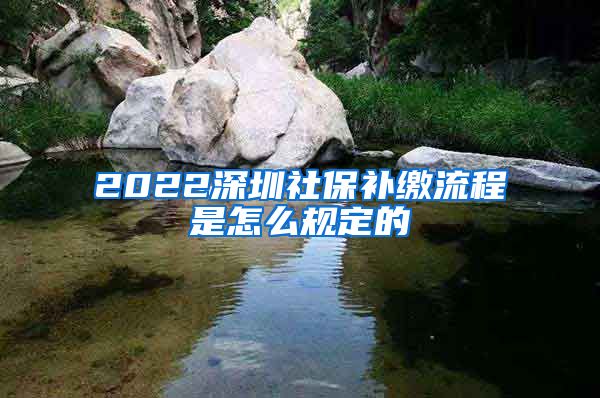 2022深圳社保补缴流程是怎么规定的