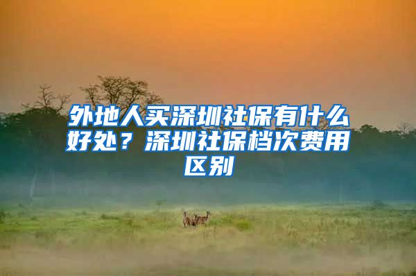 外地人买深圳社保有什么好处？深圳社保档次费用区别