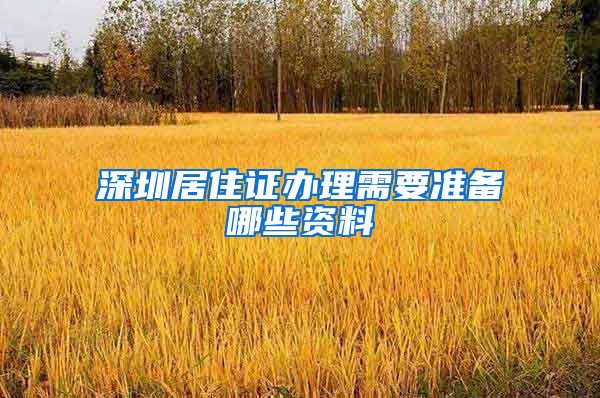 深圳居住证办理需要准备哪些资料