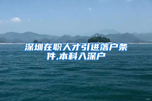 深圳在职人才引进落户条件,本科入深户