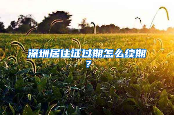 深圳居住证过期怎么续期？