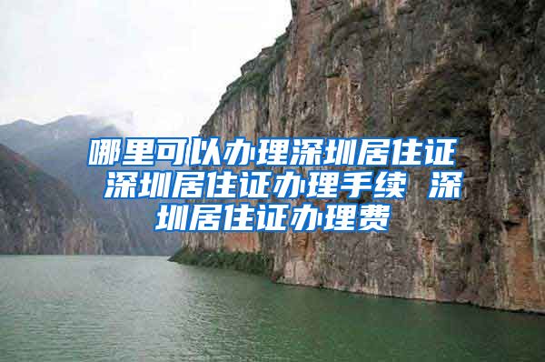 哪里可以办理深圳居住证 深圳居住证办理手续 深圳居住证办理费