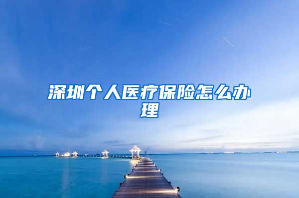 深圳个人医疗保险怎么办理