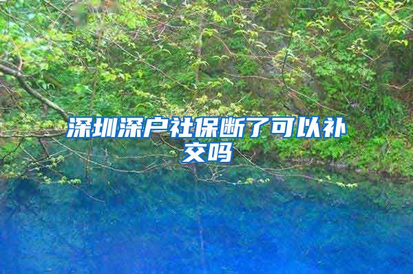 深圳深户社保断了可以补交吗