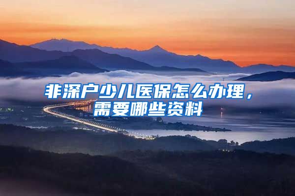 非深户少儿医保怎么办理，需要哪些资料