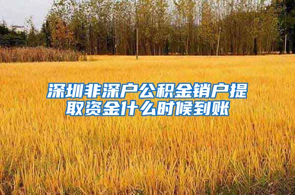 深圳非深户公积金销户提取资金什么时候到账